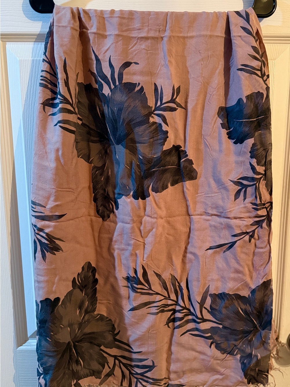 Dusty Rose Floral Sarong Beach Cover-Up 54” x 40”